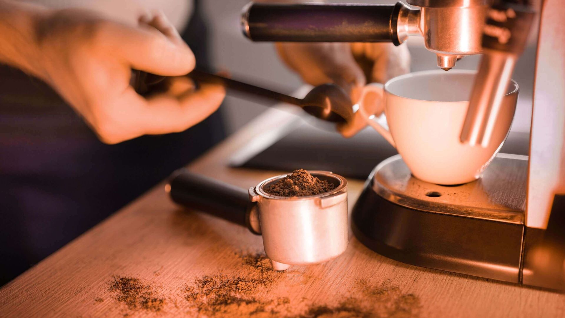 Moody cinematic espresso shot